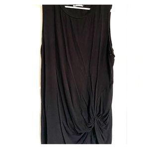 Black Sleeveless Top with knot on side front